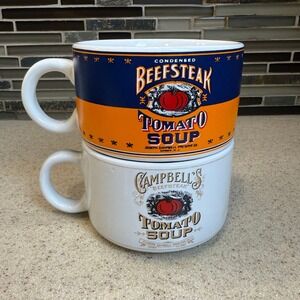 Vintage 1994 Campbells Beefsteak Tomato Soup Mugs Set of 2 Westwood Ceramic